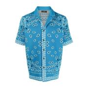 Heldere Blauwe Bandana Piqué Shirt Alanui , Blue , Heren