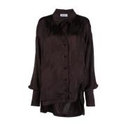 Diana Cut-Out Asymmetrische Shirt The Attico , Brown , Dames