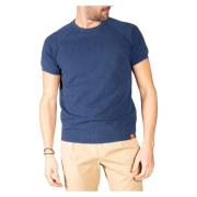 Waffer Point Shirt T-Shirt in Indigo Blauw Aspesi , Blue , Heren