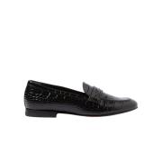 Valeria Cocco Krokodil Loafers Scarosso , Black , Dames