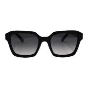Rechthoekige zwarte glanzende zonnebril Moncler , Black , Unisex