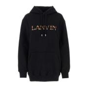 Zwarte katoenen sweatshirt - Klassieke stijl Lanvin , Black , Dames