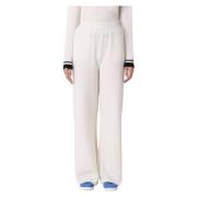 Straight Trousers Msgm , White , Dames