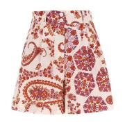 Gedrukte katoenen shorts - Stijlvol en comfortabel Woolrich , Red , Da...