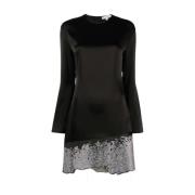 Sprankelende Glitter Satijnen Minijurk JW Anderson , Black , Dames