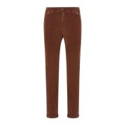 Bruine Slim-Fit Corduroy Jeans van Katoen Kiton , Brown , Heren