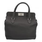 Pre-owned Leather handbags Hermès Vintage , Gray , Dames