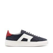 Luxe Leren Sneakers Santoni , Blue , Heren