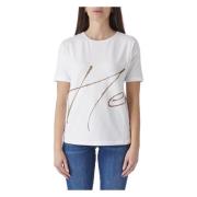 Katoenen T-shirt Herno , White , Dames