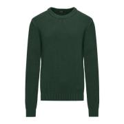 Warme Katoenen Crew Neck Sweater BomBoogie , Green , Heren