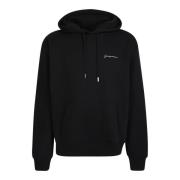 Zwarte hoodie met geborduurd logo Jacquemus , Black , Heren