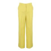 Wijde Linnen Blend Broek P.a.r.o.s.h. , Yellow , Dames