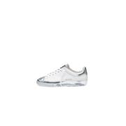 Witte/Zilveren Leren Sneakers Hidnander , White , Heren