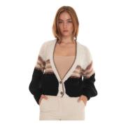 Cardigan met knopen en V-hals Liu Jo , Beige , Dames