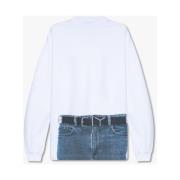Witte Crewneck Sweatshirt met Trompe l’Oeil Print Y/Project , White , ...