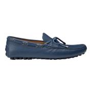 Portofino Blauwe Leren Loafers Doucal's , Blue , Heren