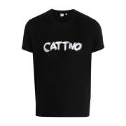 Cattivo Logo T-shirt Aspesi , Black , Heren