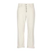 Stijlvolle witte corduroy broek voor vrouwen Dondup , White , Dames