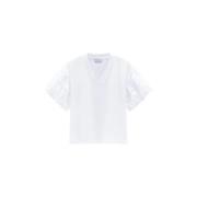 Witte T-shirt, Klassieke Stijl Woolrich , White , Dames