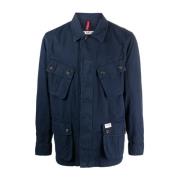 Navy Blauwe Cargo Pocket Jas Fay , Blue , Heren