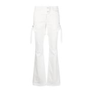 Witte Garter-Strap Bootcut Broek Courrèges , White , Dames