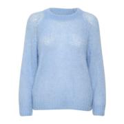 Ronde Hals Gebreide Trui - Rhonapw Pu Knit 30307143 Placid Blue Part T...