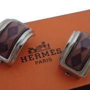 Tweedehands kleine metalen Hermes oorbellen Hermès Vintage , Purple , ...