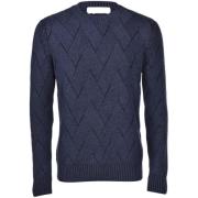 Cashmere Zig Zag Trui Paolo Fiorillo Capri , Blue , Heren