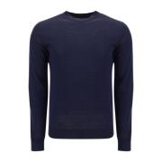 Ronde hals gebreide trui Woolrich , Blue , Heren