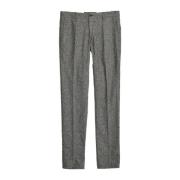 Cheviot Grijze Slim Fit Wol en Zijde Broek Incotex , Gray , Heren