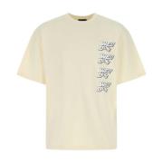 Ivoor katoenen oversized t-shirt We11Done , Beige , Dames