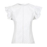 Gerimpelde Ronde Hals Blouse Philosophy di Lorenzo Serafini , White , ...