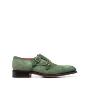 Stijlvolle Suède Dubbelgespschoenen Santoni , Green , Heren