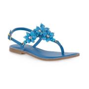 Flat Sandals CafèNoir , Blue , Dames