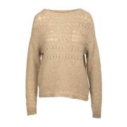 Ronde hals gekweek Gran Sasso , Beige , Dames