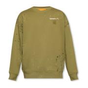 Groene Crewneck Sweatshirt met Verfspatten A-Cold-Wall , Green , Heren