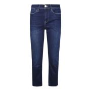 Le High Straight Jeans Frame , Blue , Dames