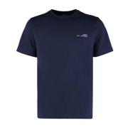 Klassiek Katoenen Crew-Neck T-Shirt A.p.c. , Blue , Heren