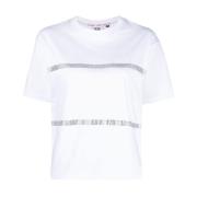 Bling T-shirt Sprankelende Stijl Gcds , White , Dames