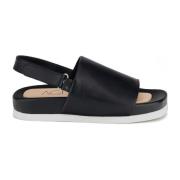 Flat Sandals AGL , Black , Dames