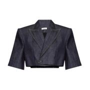 Aspos cropped blazer The Mannei , Blue , Dames