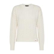 Alpaca Katoenen Crew-neck Sweater Peuterey , White , Dames