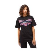 Zwarte Katoenen Tops T-shirt met Voorkant Print Custo Barcelona , Blac...