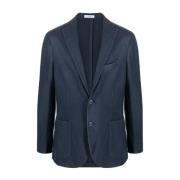 Luxe Cashmere Blazer in Ink Blue Boglioli , Blue , Heren