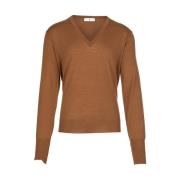 V-neck Knitwear PT Torino , Brown , Heren