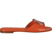 Zomerse Stijl Sliders Santoni , Orange , Dames