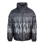 Grijze Pufferjas met Triple Flame Print Vision OF Super , Gray , Heren