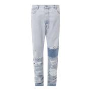 Katoenen Jeans met Logo Patch Heron Preston , Blue , Heren