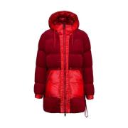 Rode Fluweel Puffer Jas Afterlabel , Red , Dames