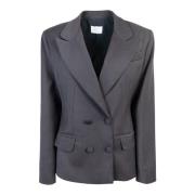 Slim Fit Dubbelrij Blazer MVP wardrobe , Gray , Dames